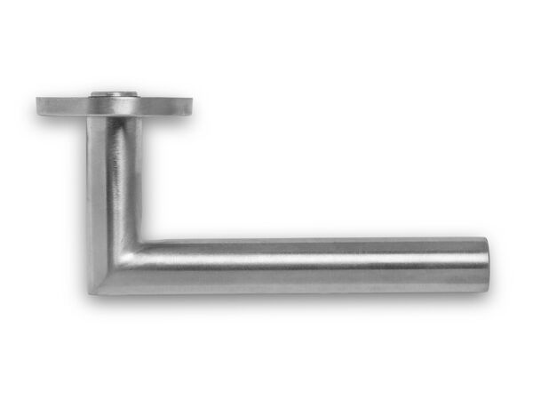 BASICS LB2-19 door handle right pointing to round rosette stainless steel (half pair) kopen in Alkmaar bij Postma en Postma